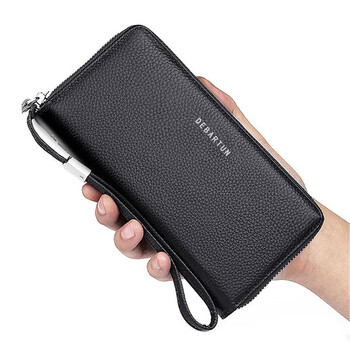 昙蓓漫钱包男长款多卡位钱夹卡包一体包男士青年学生休闲拉链手机手拿