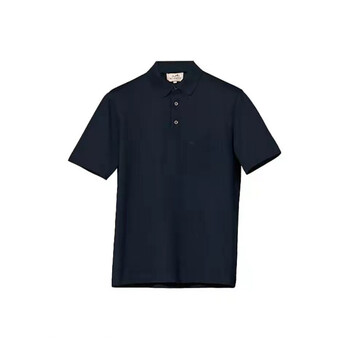 hermes爱马仕短袖t恤男纯色fw21纯色宽松短袖polo衫2022年新款夏