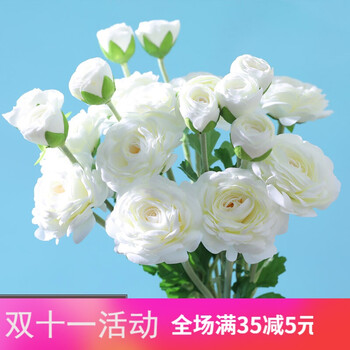 欧式仿真花套装玫瑰花束装饰花摆件花瓶插花干花假花绢花客厅摆设10束山茶花 白 图片价格品牌报价 京东