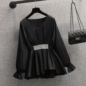 抖森(dousen) 矮个子微胖女生穿搭秋装小个子显瘦遮肚子套装秋季女装