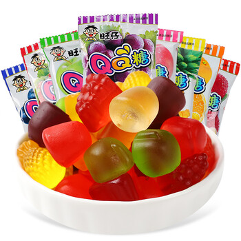 旺仔qq糖120袋旺旺果汁软糖橡皮糖怀旧零食喜糖果整箱团购批发 香橙味