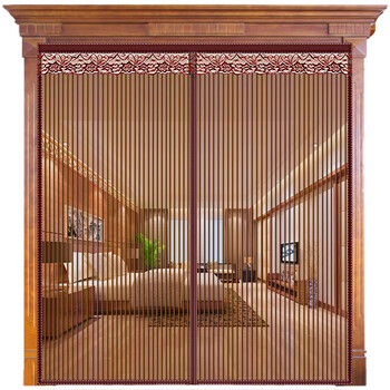 防蚊门帘大门纱窗磁铁纱门隔断帘苍蝇家用夏季客厅餐厅纱帘免打孔咖啡