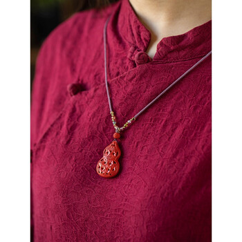 朱砂福禄安康葫芦吊坠女款项链挂件毛衣链本命年