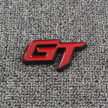 汽车个性立体GT车贴 金属改装中网车标 尾标车身贴gt侧标创意贴标 GT 黑红 贴标一个