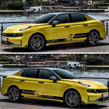 车爱雅适用于领克03车贴拉花03 改装饰车身侧裙边贴纸 个性贴画机盖