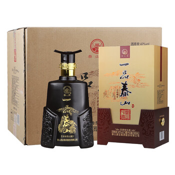 泰山牌浓香型白酒一品泰山五岳独尊42度山东白酒整箱500ml4瓶