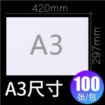 a4紙打印紙a4複印紙白紙試卷紙草稿紙100張 a3紙-80克 20 張體驗裝