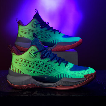 摩擦有声音夜光篮球鞋见山2驭帅16超轻19联名学生运动球鞋儿童男8浅青