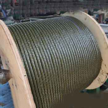 一般用途光面涂油钢丝绳6*37 fc麻芯6股油丝绳起重吊装 浅灰色 24mm