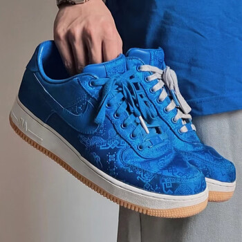 new boiedoc官方lirbaf1空军一号clot联名丝绸低帮百搭板鞋男运动鞋蓝