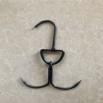 烤鸭挂钩子 北京烤鸭钩子双钩挂钩铁钩烤鸭工具钢堵漏挑鸭杆 10个以上