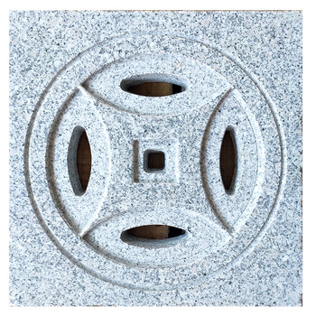 石雕窨井地漏石材雨水篦子老青石仿古铜钱地漏庭院下水道水沟盖板 20*