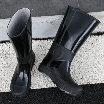 外穿时尚水鞋新款轻便百搭胶鞋防水防滑通勤雨靴 黑色 38【图片 价格