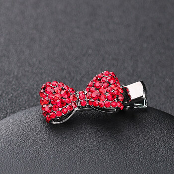 鸭嘴夹小号小夹子头饰发夹刘海夹前额碎发顶夹边夹水钻侧边发卡子红色