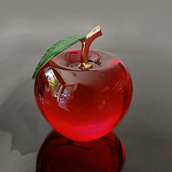 水晶苹果摆件圣诞节礼物加大号水晶苹果创意果加工地直销礼盒装漂亮
