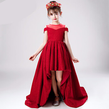 儿童模特走秀服装女燕尾服女儿童礼服女童公主裙模特走秀晚礼服钢琴