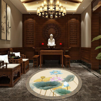 佛堂寺院祠堂荷花祥云跪垫莲花佛堂打坐禅意佛教中式垫子图案2100100