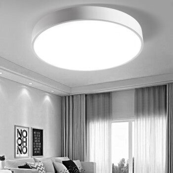 雷士照明（NVC）led吸顶灯客厅灯卧室灯 现代北欧简约灯具 简白智能三色分控圆形18W