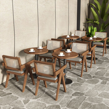 泉渝匠家具店家具店实木编藤昌迪加尔椅酒馆奶茶咖啡店西餐厅休闲餐吧