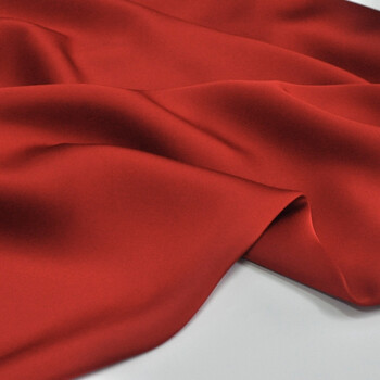 重磅双面醋酸缎 垂顺缎面仿真丝旗袍礼服连衣裙布料服装面料 大红 半