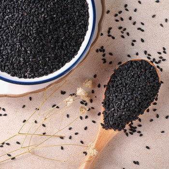 十月稻田熟黑白芝麻500glxgj熟黑芝麻500g罐装