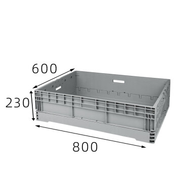 驰壹鹰厂家塑料折叠箱汽配中转物流箱加厚工业塑料周转箱EUO8622(800*600*230)