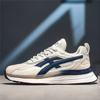 热风新男鞋阿甘鞋男2023秋季复古运动休闲鞋男子舒适健步慢跑步鞋白兰
