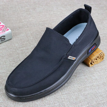 大码休闲鞋子加肥加大码老北京布鞋男单鞋休闲鞋黑色工作鞋特大号454