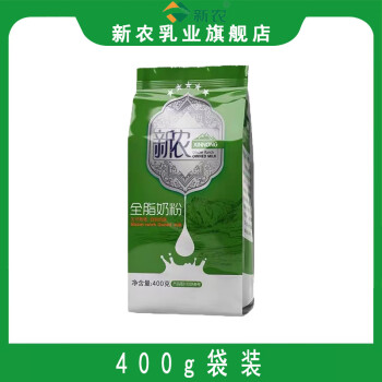 新农乳业新疆最新日期四月份新农全脂奶粉学生中老年400g袋装成人奶粉零添 400g*1袋