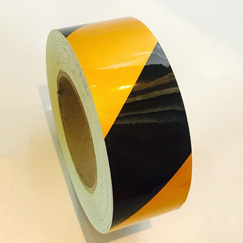 斜纹胶带 反光膜 斑马线警戒地标贴 黄黑警示 工厂车间地板墙面分区