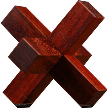 儿童启智玩具紫檀木鲁班锁高档实木3根孔明锁玩具解压入门儿童老人