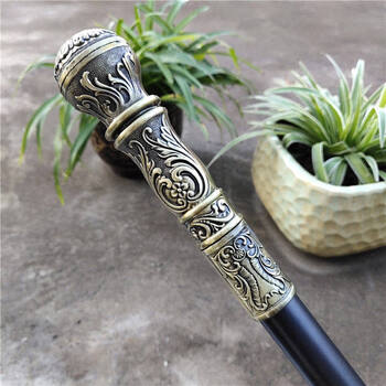 英伦绅士手杖文明棍拐杖cosplay金属杖手柄权杖 古铜色【图片 价格