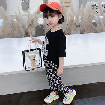 男童夏装套装零岁三岁四六岁儿童装中小儿童休闲两件七分套衣服潮黑色