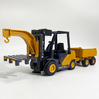 惯性大号出租叉车儿童玩具工程车仿真可手动升降吊拖叉车宝宝玩具 带