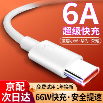 chijie 驰界 Type-c快充数据线 6A 66W 1米*2条装 京东2.9元 （包邮、需用券）