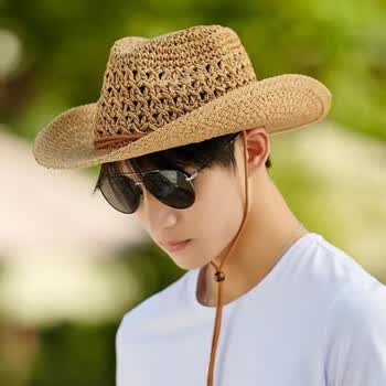 大檐帽男帽子男夏天遮阳帽防晒太阳帽户外钓鱼帽子男士韩版草帽 可