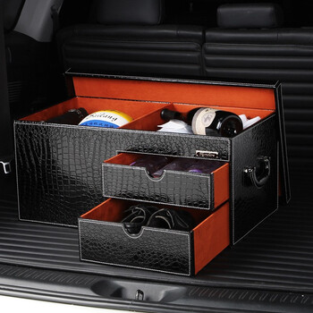 汽车后备箱收纳箱 车载多功能储物箱 车用整理箱轿车suv尾箱衣服杂物