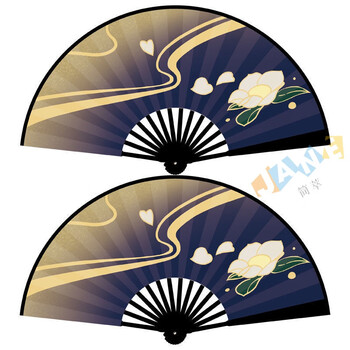 简萃动漫折扇游戏原神神里绫华cosplay同款折扇子绢布印刷竹扇字可转