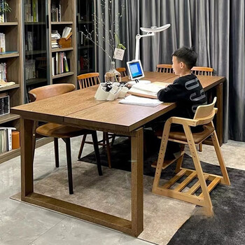 淘心意(taoxinyi) 实木大书桌工作台家用客厅学习桌白蜡木长条桌子