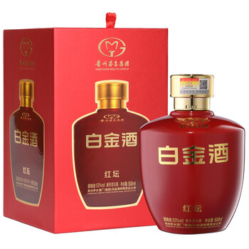 贵州茅台集团白金酒公司酱香型53度白金酒红坛500ml单瓶装