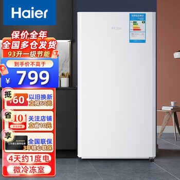 haier海尔冰箱小型双开门宿舍公寓租房办公室家电迷你节能家用小冰箱