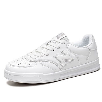 新百伦秋季男鞋2023新款皮面低帮小白鞋女韩版潮流情侣百搭学生休闲板