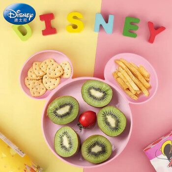 迪士尼（Disney）儿童餐具饭碗宝宝吃饭点心分隔盘家用耐摔米奇卡通水果分格餐盘