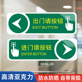 开门进门请刷卡进入来访请登记标志标示贴随手关门标识牌门禁开关指示