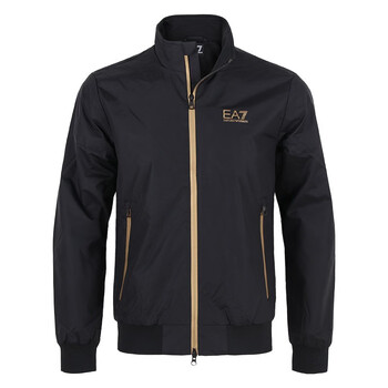 阿玛尼armaniea7男装徽标印花休闲风衣夹克外套3lpb07pn27z黑色金标s