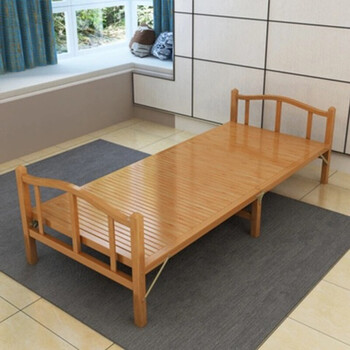 竹子折叠床单人双人午休午睡睡觉实木板式凉床折叠竹子的折叠床1米12