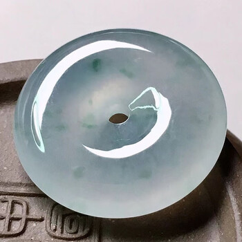 玉佳佳翡翠高冰飘彩怀古平安扣吊坠缅甸a货翡翠送礼送女友生日礼物女