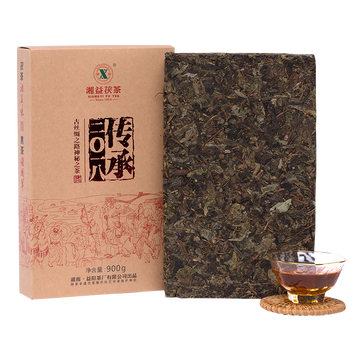 湘益茯茶砖传承2018 安化黑茶金花茯砖 900g