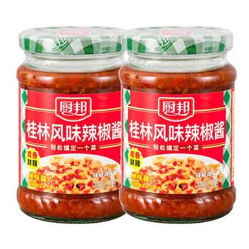 厨邦桂林风味辣椒酱辣酱广式调味酱 咸香鲜辣 凉拌烧烤火锅蘸料 210g