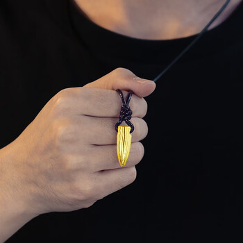 海上罗孚黄金子弹头吊坠男新款项链999足金3d硬金挂坠新款潮流时尚